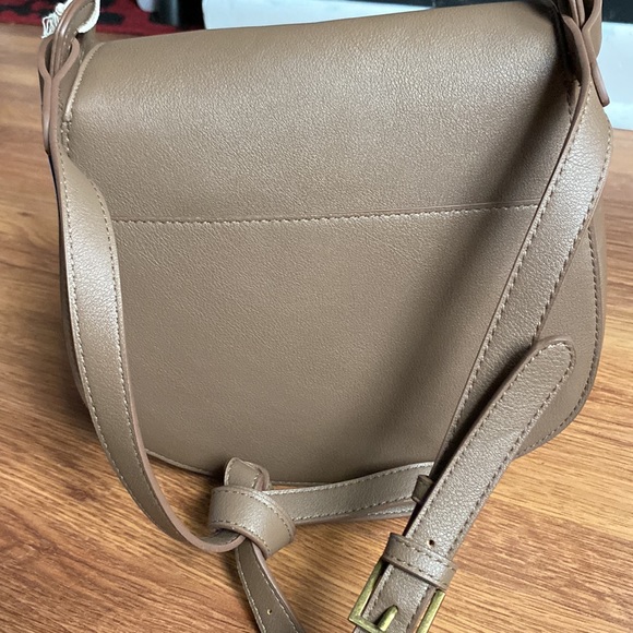 Faux Leather Brown Crossbody Sherpa Western - Picture 5 of 8